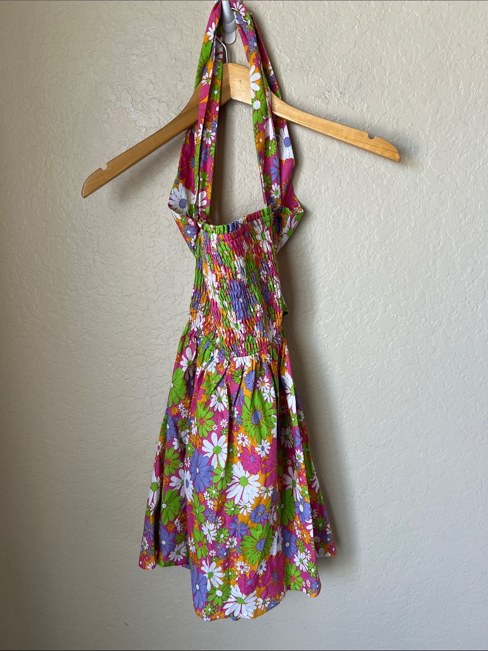NWT Peppermayo bright 70s floral European towns smocked mini dress 4 - Picture 3 of 7